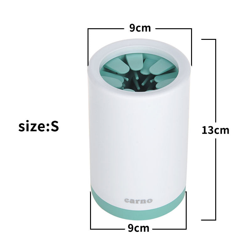 Small paw cleaner: 9 cm diameter and 13 cm height.